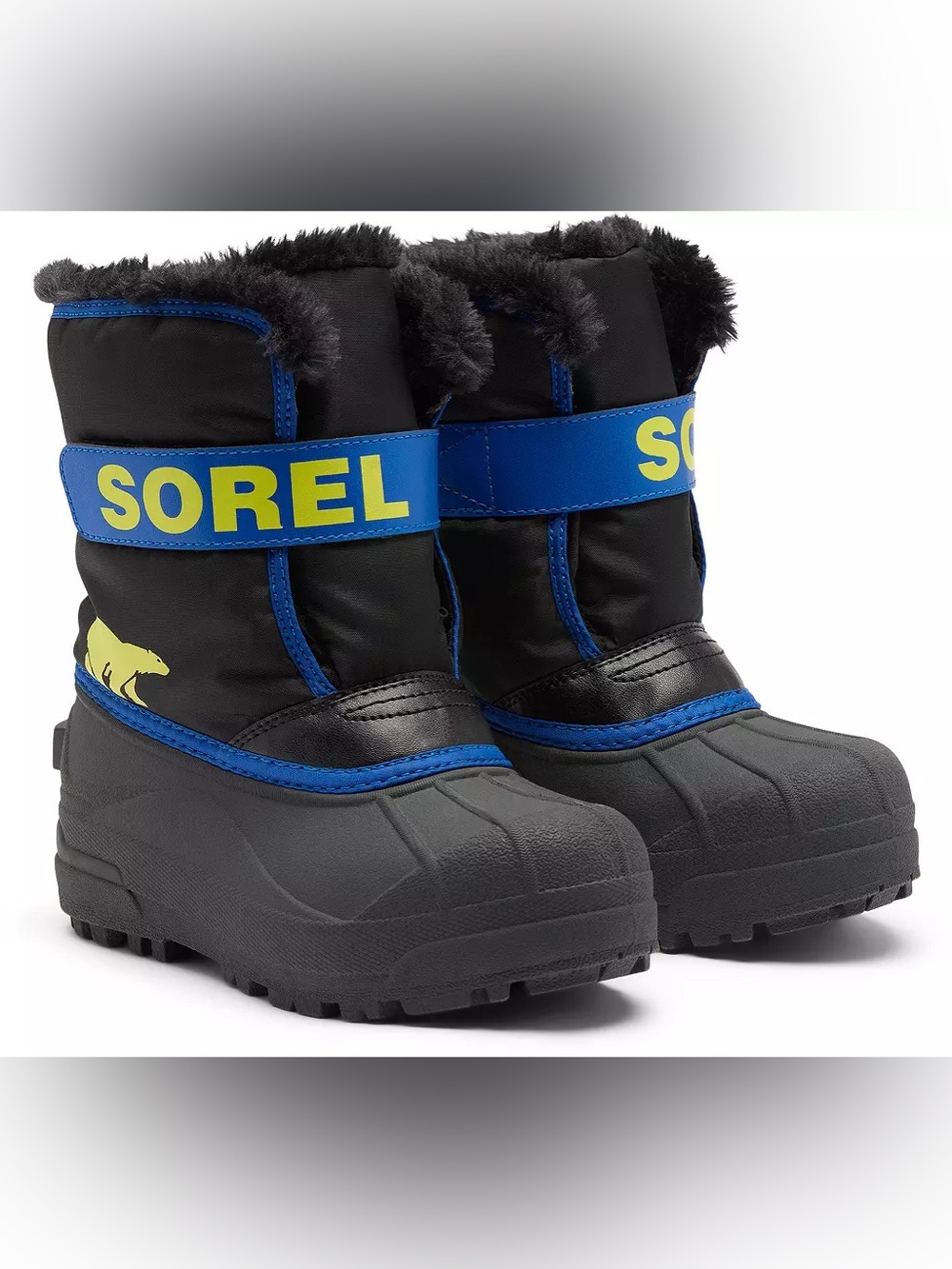 Sorel Kids Black and Blue Waterproof Winter Boots